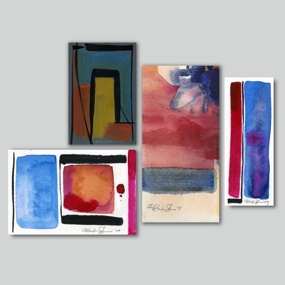 Bundle of 4 Abstract Paintings - Modern Abstract Collection 1 - Picture 1 of 11